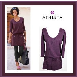 Athleta Women Avila Sweater Plum Drop Waist Dress - Medium